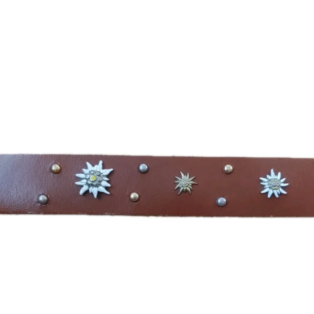 Coastal Cowgirl Western Rockabilly Belt Floral Cows Studded Woman Large 33